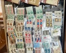 Vintage stamps, three  leather booklets