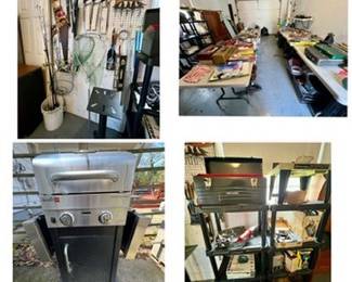 gas grill, garage items