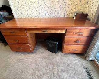 vintage solid wood executive style desk