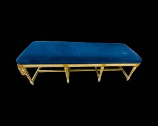 Blue velvet bench