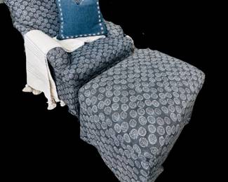 Blue chair & ottoman 