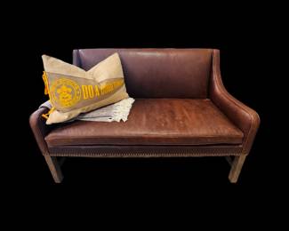 Leather settee
