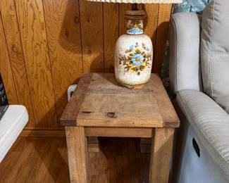 Antique Italian hand painted Lamp and table 