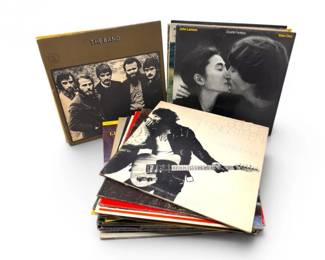 84 35VinylRecordsJohnLennonSimonGarfunkelSignedWoodyPaul