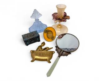 98 AssortedVintageVanityTrinketCollectionMuranoJadeMore