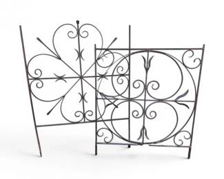 51 Setof2DecorativeWroughtIronGardenTrellisPanelsScrollDesign