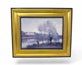 103 CorotVilledAvrayFramedPrintinGoldToneFrame