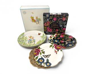 106 SpodeCreaturesPeterRabbitCrateBarrelPlatesSetwBoxes