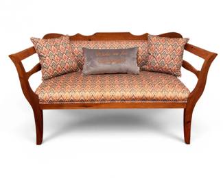 19 VintageCustomUpholsteredBenchwNewTedBakerVelvetPillow