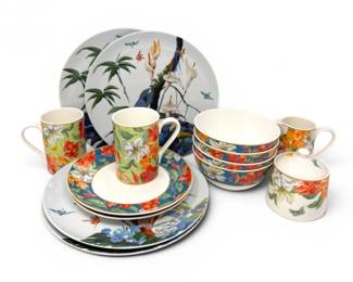 104 SpodeMauiWilliamsSonomaPlatesBowlsMugsCreamSugar