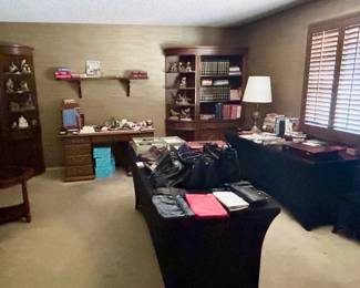 shoes  purses  both bookcases