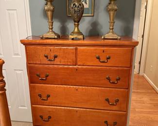 Lamps, tall boy - part of bedroom suite