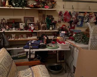 Holiday decorations, floral arrangements