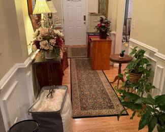 Filing cabinet, desk, entry way table