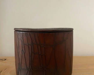 Lot 85: Antique Leather Box with Lid 