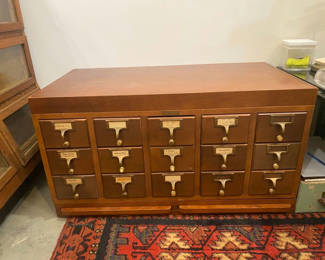 Lot 16: Vintage Library Card Organizer