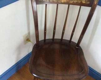 Lot 78: Wooden chair with painted fruit-back panel