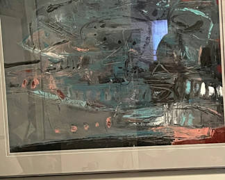 Lot 86: Abstract framed artwork 37x29