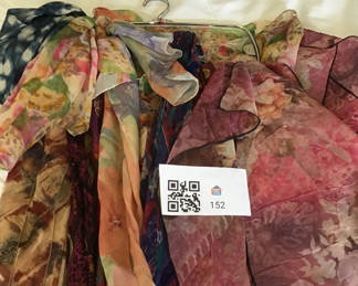 Lot 152: Colorful patterned scarf collection