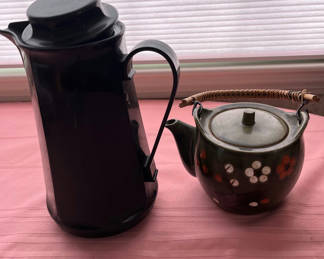 Lot 32: Ceramic Teapot and Thermos Coffee Carafe