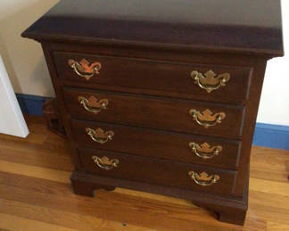 Lot 68: Dark wooden dresser with brass handles