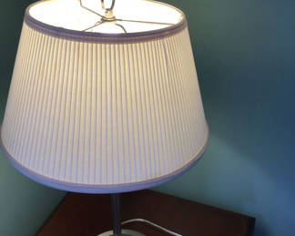 Lot 127: Metal table lamp with pleated shade