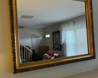 Lot 66: Ornate gold-framed wall mirror 32x26