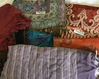 Lot 156: Assorted Pashmina and other scarves