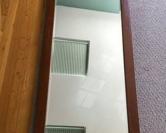 Lot 126: Wooden-framed rectangular mirror