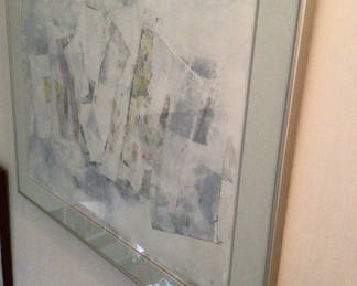 Lot 161: Framed abstract collage artwork