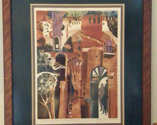Lot 60: Framed Abstract Cityscape Print