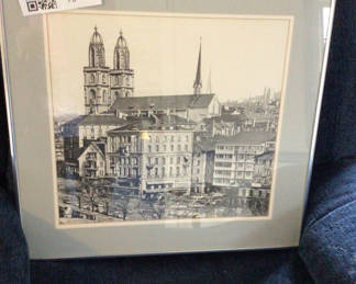 Lot 76: Framed cityscape art prints