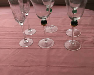 Lot 7: Assorted Clear Glass Stemware (Champagne Flutes and Wine Goblets)