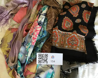 Lot 154: Assorted scarves and shawls