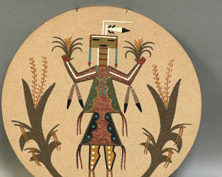 Lot 18: Vintage Native American Sand Painting 
