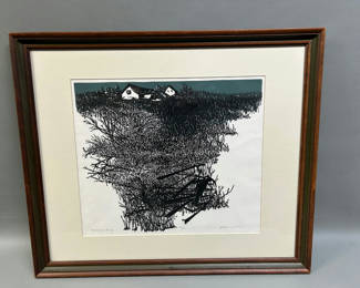 Lot 38: Frank C. Eckmair Woodcut Landscape Signed and Numbered
