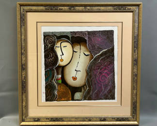 Lot 3: Signed Lee Loong Looi Modern Abstract Serigraph   