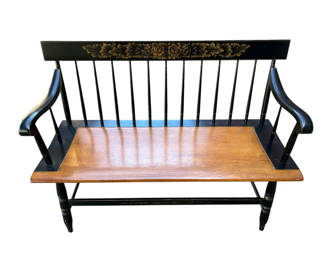 Lot 43: Hitchcock Stenciled Bench 