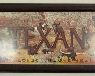 Lot 3: Texas History Wall Art Collection