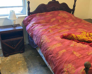 Lot 105: Antique dark wood bedroom furniture set