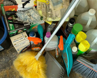 Lot 142: Assorted Cleaning Supplies and Household Tools