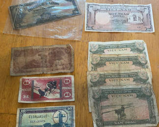 Lot 280: Assorted Vietnamese, Philippine and MPC banknotes