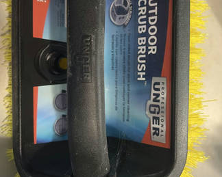 Lot 242: Yellow Outdoor Scrub Brush and Blue Chair Cushion