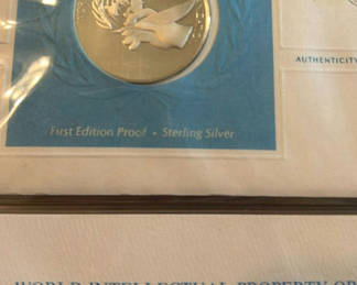 Lot 136: Official United Nations Commemorative Medal – First Edition Proof Silver Collection