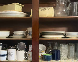 Lot 254: Assorted Plates, Mugs, Glassware and Serving Dishes