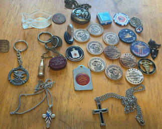 Lot 276: Assorted medals, tokens, and jewelry