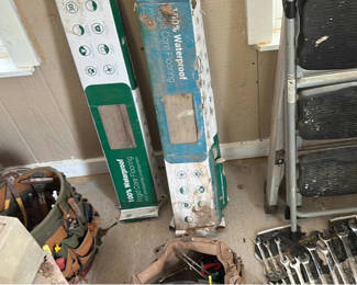 Lot 128: Assorted Hand Tools, Wrenches, Tool Bag and Ladders