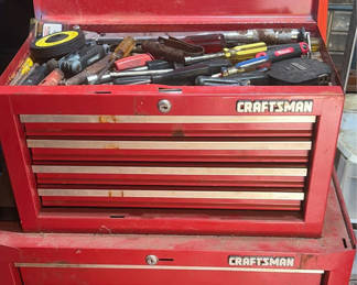 Lot 230: Craftsman red tool chests with assorted hand tools