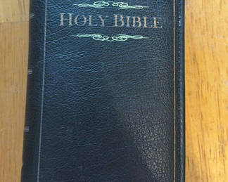 Lot 278: Leather Bible in zippered wallet-style case