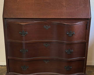 Lot 295: Vintage secretary desk with fold-down writing surface